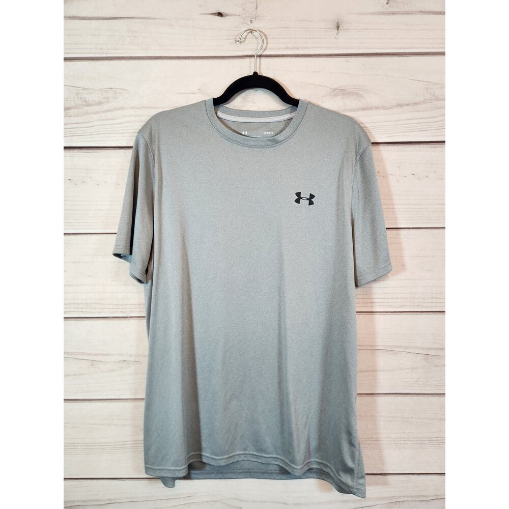 Under Armour Heatgear Mens Gray Solid Crew Neck Short Sleeve‎ T-Shirt Size Large